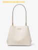 Túi Xách Michael Kors Pratt Medium Signature Logo Shoulder Bag Trắng Logo