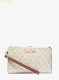  Ví Dài Michael Kors Jet Set Travel Signature Logo Smartphone Wallet Vanila 35F8GTVW0B 