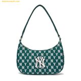  Túi Đeo Vai MLB Classic Monogram Jacquard Hobo Bag New York Yankees - Xanh Lá 3ABQS102N-50GND 