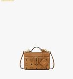  Túi Đeo Chéo MCM Aren Vanity Case in Visetos Leather Mix cognac 