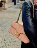  Túi Xách Coach Tabby Shoulder Bag 26 With Quilting CP150 - Hồng Cream 