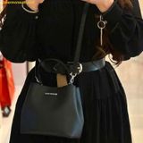  Túi Bucket Michael Kors MK Pratt Small Convertible Shoulder Bag 35S4S3FM5T Màu Đen 