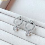  Bông Tai, Khuyên Tai Swarovski Constella hoop earrings Round cut, White, Rhodium plated 5563278 