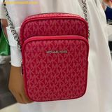  Túi Đeo Chéo Michael Kors Jet Set Travel Medium Signature Logo Crossbody Bag Raspberry 35R4STVC6V 