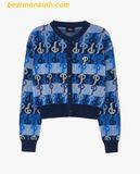  Áo Khoác Cardigan MLB Women's Color Party Monogram Crop Cardigan PHI (D.Blue) 3FKCM0131-10BLD 