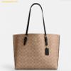 Túi Tote Coach Mollie Tote Bag In Signature Canvas CV967 Nâu Nhạt