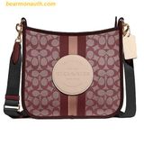  Túi Đeo Chéo Coach Dempsey File Bag In Signature Jacquard With Stripe And Coach Patch Wine Multi CA195 