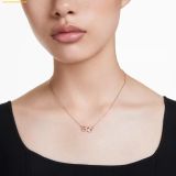  Dây Chuyền, Vòng Cổ Swarovski Hyperbola pendant Pavé, Infinity, White, 18k rose gold finish 5684084 