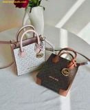  Túi Đeo Chéo Michael Kors Mercer Extra-Small Pebbled Leather Crossbody Bag 35T1GM9C0I Nâu Logo 