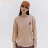  Áo Sweater MLB Monogram Big Lux Overfit Boston Red Sox 3AMTM1234-43BGS Màu Be Màu Nâu 