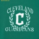  Áo Crop MLB Women's Varsity Sports Semi-Crop Short Sleeve T-shirt CLE (Green) 3FTSV0443-45GNS 