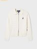  Áo Cardigan WHOAU Steve Crop Cable Zip-up Cardigan Trắng Kem 