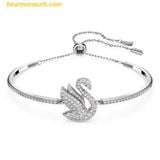  Vòng Tay, Lắc Tay Swarovski Iconic Swan Bangle Swan, White, Rhodium Plated 5649772 