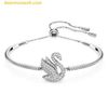  Vòng Tay, Lắc Tay Swarovski Iconic Swan Bangle Swan, White, Rhodium Plated 5649772 