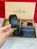  Set Ví Coach Boxed Card Case And Belt Gift Set In Colorblock Signature Canvas C8278 - Xanh Đen 