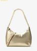 Túi Đeo Chéo Michael Kors Large Jet Set Travel crossbody bag with metallic finish convertible Pale Gold 35S6GTVC3M