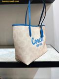  Túi Tote Coach City Tote In Signature Canvas  - Trắng 