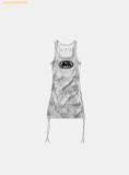  Đầm Ôm Bad Blood Lion Patch Tank Mini Dress - Washed White w-drs25-006 