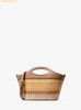  Túi Tote Michael Kors Small striped woven Tatum shoulder bag Radiant Marbled Orange 35S6GTAC1W 