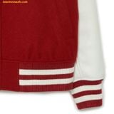  Áo Khoác Bomber MLB Wool Basic Two-tone Varsity Jacket CLE (Red) 3AJPV0634-45RDS Đỏ 