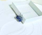  Bông Tai, Khuyên Tai Swarovski Bella V drop earrings Round cut, Blue, Rhodium plated 5734234 