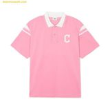  Áo Polo MLB Varsity Shoulder Color Overfit Collar Cleveland Guardians Pink 3APQV0143-45PKS 