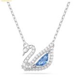  Dây Chuyền, Vòng Cổ Swarovski Dazzling Swan necklace Swan, Blue, Rhodium plated 5521074 