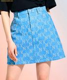  Chân Váy Denim MLB Women's Classic Monogram Jacquard Denim Skirt NY (Indigo) 3FDSM0133-50INS 