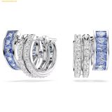  Bông Tai, Khuyên Tai SWAROVSKI Connexus hoop earrings Mixed cuts, Blue, Rhodium plated 