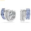 Bông Tai, Khuyên Tai SWAROVSKI Connexus hoop earrings Mixed cuts, Blue, Rhodium plated