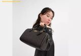  Túi Trống Coach Rowan Satchel Bag In Signature Canvas Màu Đen Logo CV961 
