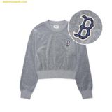  Áo Sweat Crop MLB Women's Basic Velvet Crop Man-to-Man B (D.Melange Grey) 3FMTB0924-43MGD 