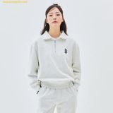  Áo Half Zip MLB Basic Small Logo Half Zip-Up Fleece Overfit Man-to-Man BOS (L.Melange Grey) 3AMTB1536-43MGL 