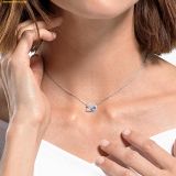  Dây Chuyền, Vòng Cổ Swarovski Dazzling Swan necklace Swan, Blue, Rhodium plated 5521074 