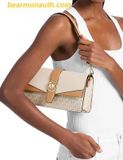  Túi Đeo Vai Michael Kors Greenwich Medium Signature Logo Convertible Crossbody Bag Light Cream Multi 