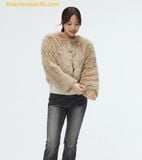  Áo Khoác Lông WHOAU (SAPO) [Synthetic Leather] Fur Round Neck Jacket SPJLE4VW21 Begi 
