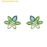  Bông Tai, Khuyên Tai Swarovski Gema stud earrings Mixed cuts, Flower, Green, Gold-tone plated 5658400 