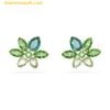 Bông Tai, Khuyên Tai Swarovski Gema stud earrings Mixed cuts, Flower, Green, Gold-tone plated 5658400