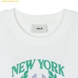  Áo Crop MLB Women's Varsity Sports Semi-Crop Short Sleeve T-Shirt NY (White) 3FTSV0443-50WHS 