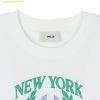  Áo Crop MLB Women's Varsity Sports Semi-Crop Short Sleeve T-Shirt NY (White) 3FTSV0443-50WHS 