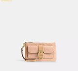  Ví Dài Coach Ashton Wristlet In Signature Leather Gold Faded Blush CEN12 