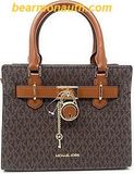  Túi Xách Michael Kors Hamilton Small Logo Satchel Brown 35F1GHMS1B 