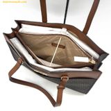  Túi Tote Michael Kors Jet Set Travel Large Signature Logo Pocket Tote Bag Brown 