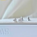  Bông Tai, Khuyên Tai Swarovski Stilla stud earrings Round cut, White, Rhodium plated 1800046 