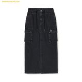  Chân Váy Bút Chì MLB Denim Midi Basic Small Logo 3FDSB0244-50BKS 