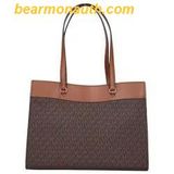  Túi Tote Michael Kors Jet Set Travel Large Signature Logo Pocket Tote Bag Brown 