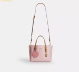  Túi Tote Coach Mollie Tote Bag 25 In Signature Canvas With Charms Powder Pink CER24 