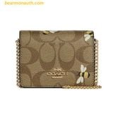  Ví Coach Mini Wallet On A Chain In Signature Canvas With Bee Print Màu Gold Khaki - C8677 