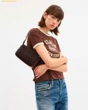  Túi Đeo Vai Coach Plaza Bag In Signature Canvas CCC42 - Nâu Logo 