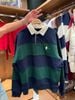 Áo Sweat WHOAU Polo Dài Tay Kẻ New 2025 Sọc Navy Xanh
